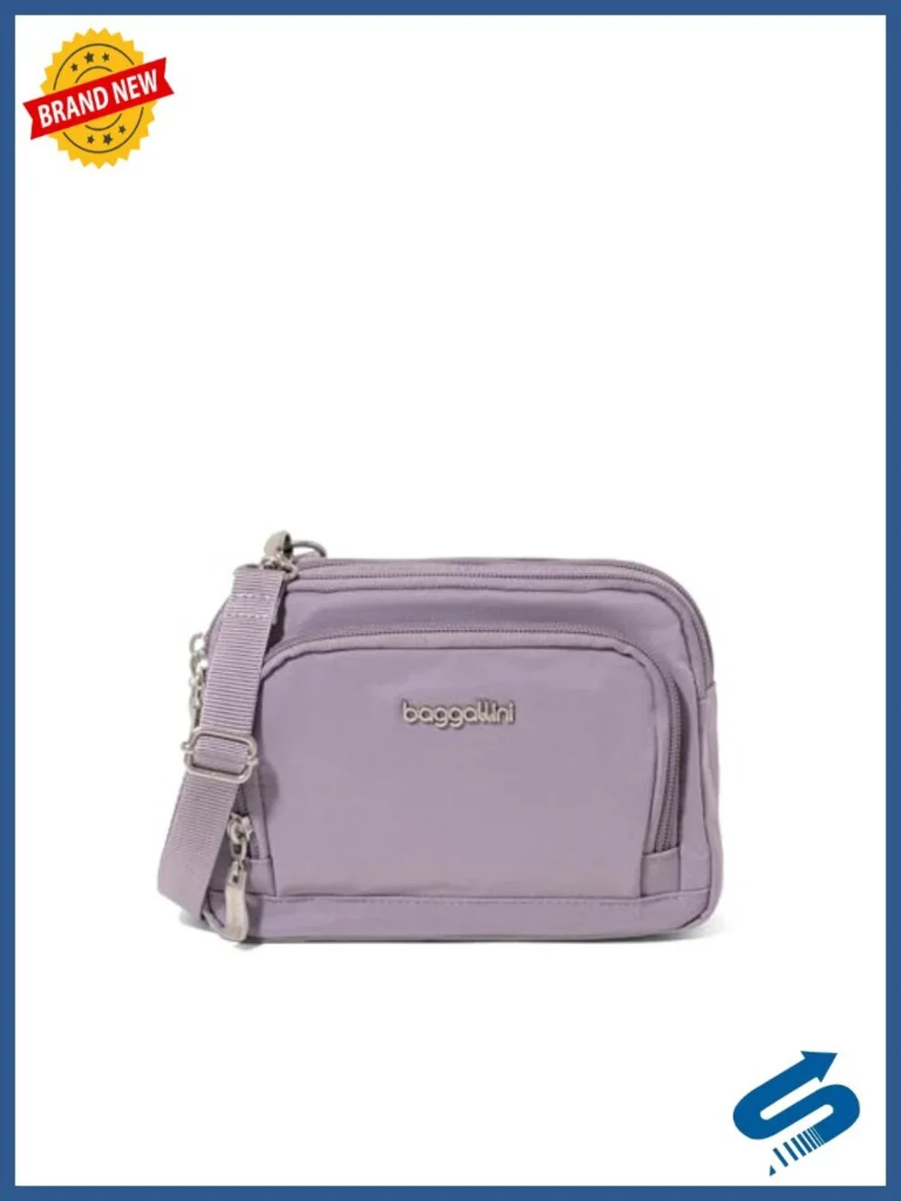 Triple Zip RFID Crossbody Wallet Convertible Belt Bag Lightweight Nylon